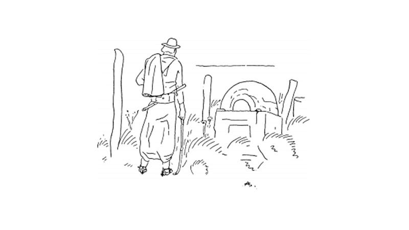 The only sound was the howl of a cat, That had stayed by the ruined shack.