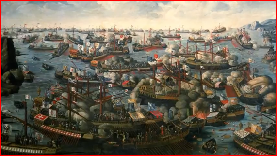 La Batalla de Lepanto, contra los turcos, 1571. Los Habsburgo contra el islam en el Mediterráneo.