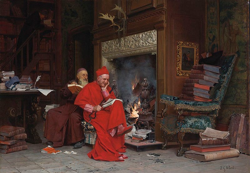Jehan Georges Vibert, “El comité de los libros morales”, 1866