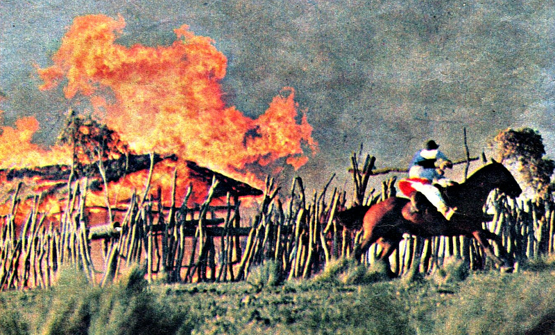 Recreación de la “Batalla de San Antonio de Iraola (1855)” contra el malón de Calfucurá ‘Piedra Azul’.