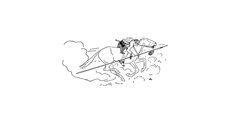 He’ll shift his lance to his bridle-grip, And stuff them back with his hand, and wheel, And be off like a lightning flash
