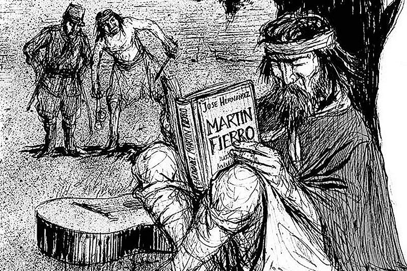 “No faltaban, ya se entiende en aquel gauchage inmenso, muchos que ya conocían la historia de Martín Fierro; y allí estaban los muchachos cuidando unos paregeros.”